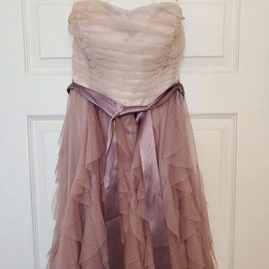 Taupe Glittery Formal Dress